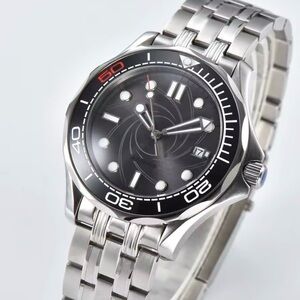 New Men's 007 Stainless Steel Diver Watch - Black Dial
